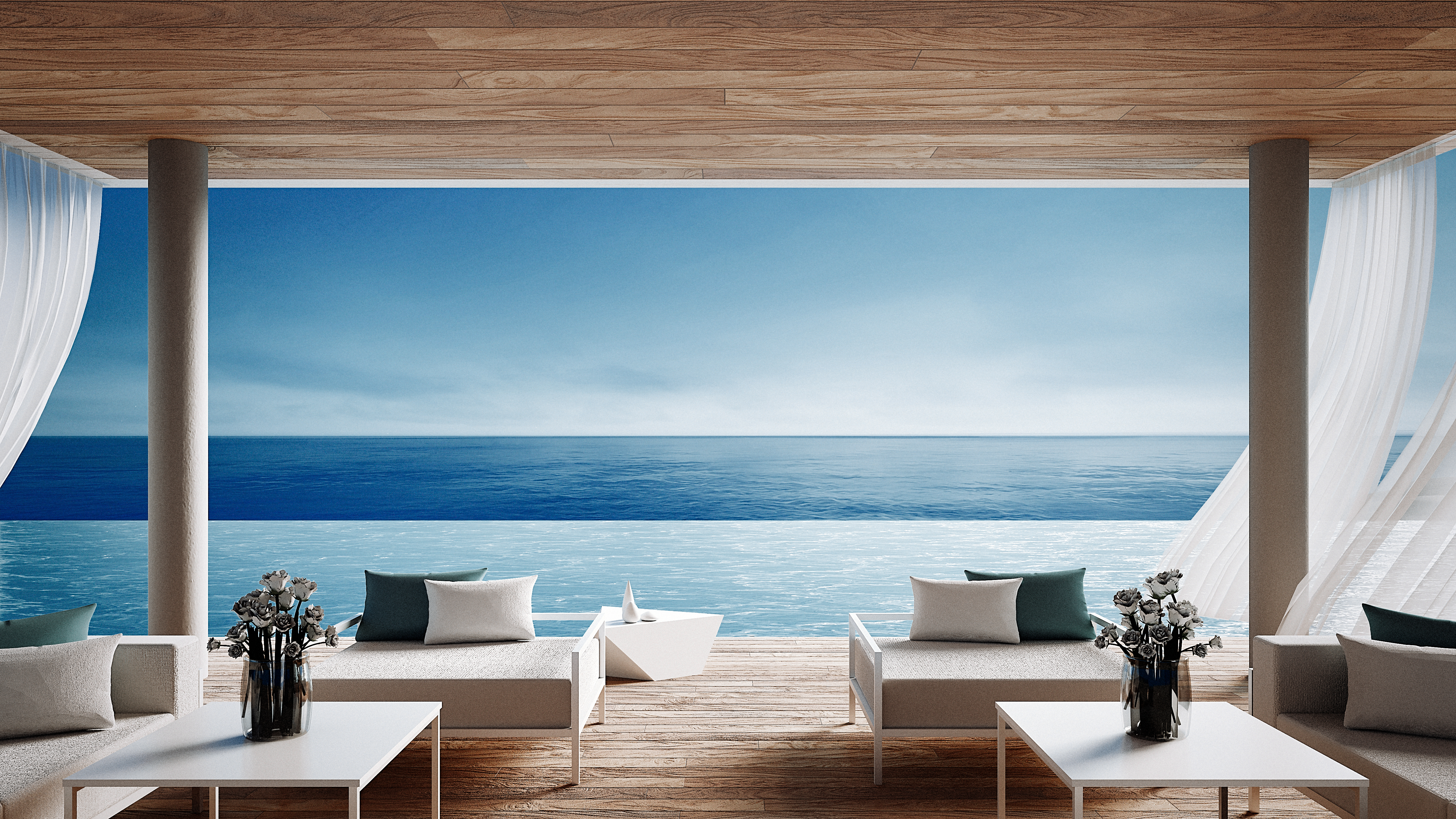 Ocean villa on sea view for vacation and summer.